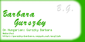 barbara gurszky business card